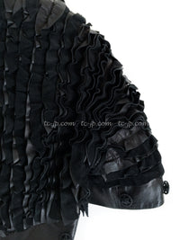 CHANEL 08S White  Dress 34 black Leather Jacket 34 36 シャネル  ホワイト リボン ワンピース ブラック レザージャケット 即発