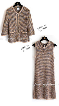 CHANEL 11S Champagne Gold Navy Knit Tops Skirt Cardigan Dress 36 38 40 シャネル シャンパンゴールド・女優のカーディガン・トップス・スカート・ワンピース 即発 - TC JAPAN