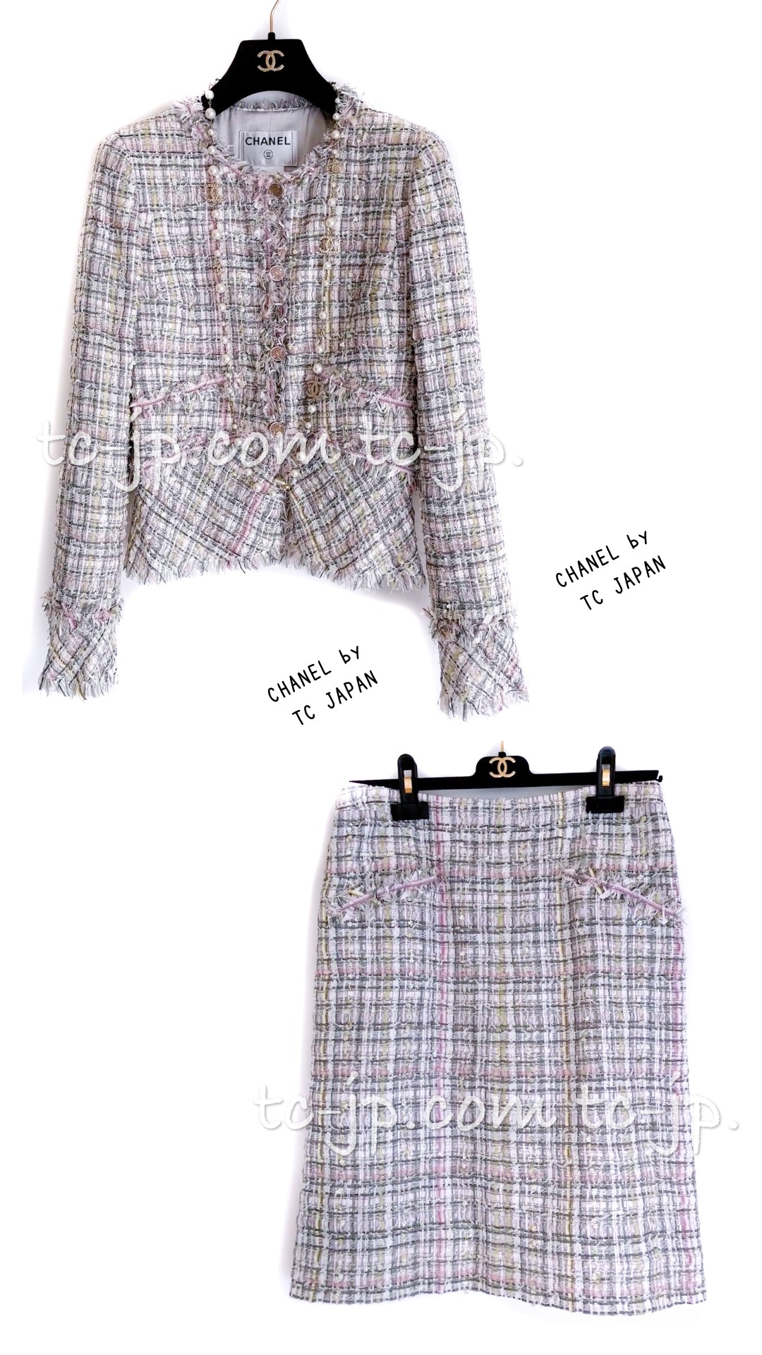 CHANEL 05S Pink Pastel Lesage Tweed Jacket Skirt Suit 36 38 40 シャネル  ルサージュ・ツイード・ジャケット・スカート・スーツ 即発