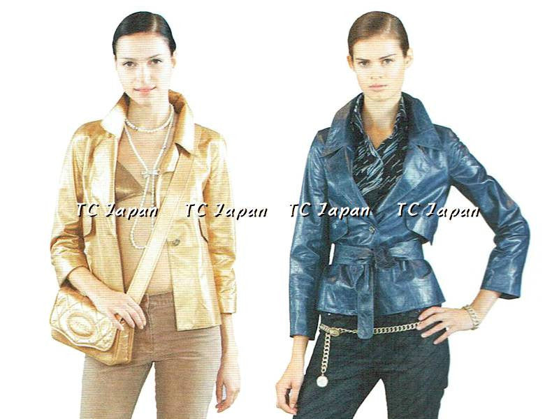 CHANEL 06S Gold Short Calf Leather Coat Jacket 38 42 シャネル カーフ・レザー・ゴールド・ジャケット コート 即発 - シャネル TC JAPAN