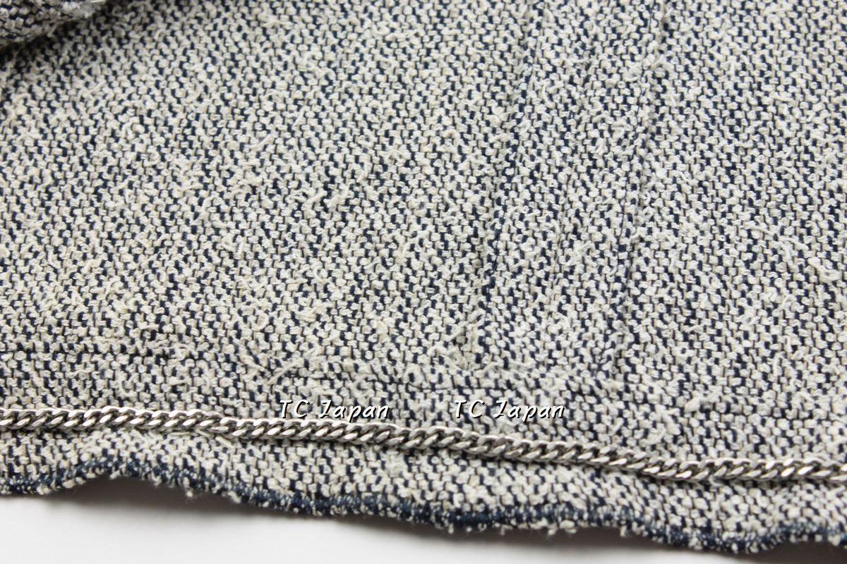 シャネル グレー シルバー コットン ウール スカート CHANEL 99C Gray