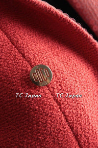 CHANEL 08C Coral Red Fringe Embellished Boucle Jacket Dress 38 シャネル コーラル・スパンコール・ジャケット・ワンピース - CHANEL TC JAPAN