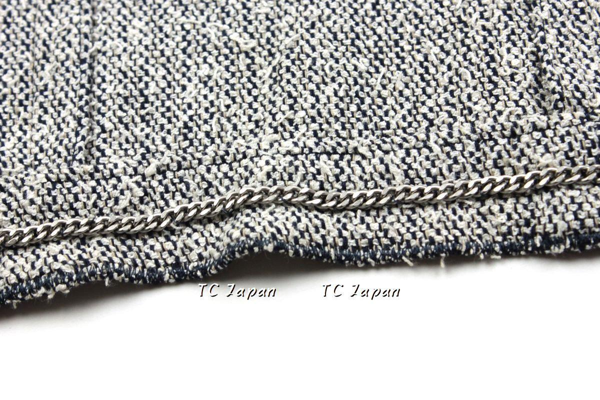 シャネル グレー シルバー コットン ウール スカート CHANEL 99C Gray