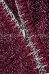 CHANEL 16A Plum Winered Cashmere Silk Zipper Knit Cardigan 36 38 シャネル プラムワインレッド カシミヤ シルク ジッパー ニットカーディガン 即発