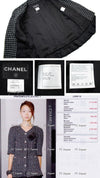 CHANEL 12S Black Ivory Metallic Tweed Jacket 40 42 シャネル ブラック・アイボリー・メタリック・ツイード・ジャケット