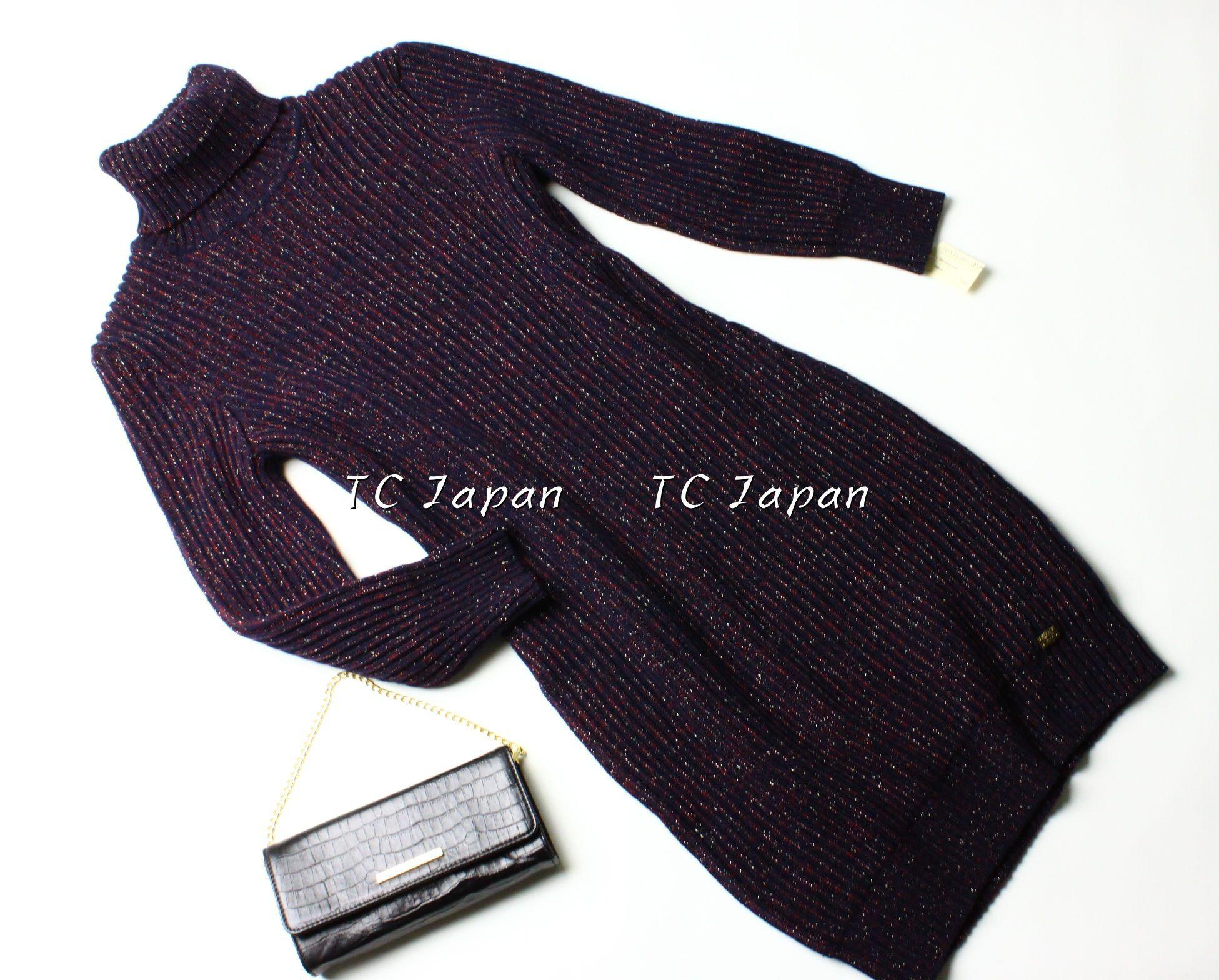 CHANEL 11PF burgundy cashmere knit angora women's dress / シャネル レディース バーガンディ カシミヤ ニット アンゴラ ワンピース