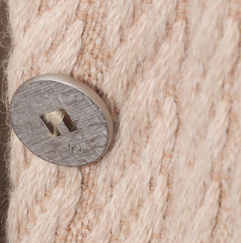 CHANEL 00A Beige Alpaca Cable Knit Long Coat 34 36 シャネル アルパカ ウール ベージュ ロングコート - CHANEL TC JAPAN