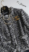 CHANEL 03A White Black Mixed Lesage Tweed Jacket 40 シャネル ホワイト・ブラック・ミックス・ルサージュ・ツイード・ジャケット