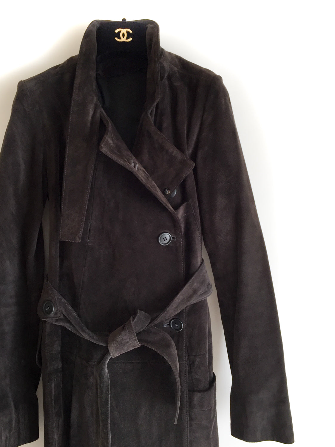 ゴールデングース スエード・コート Golden Goose Brown Suede Coat XS