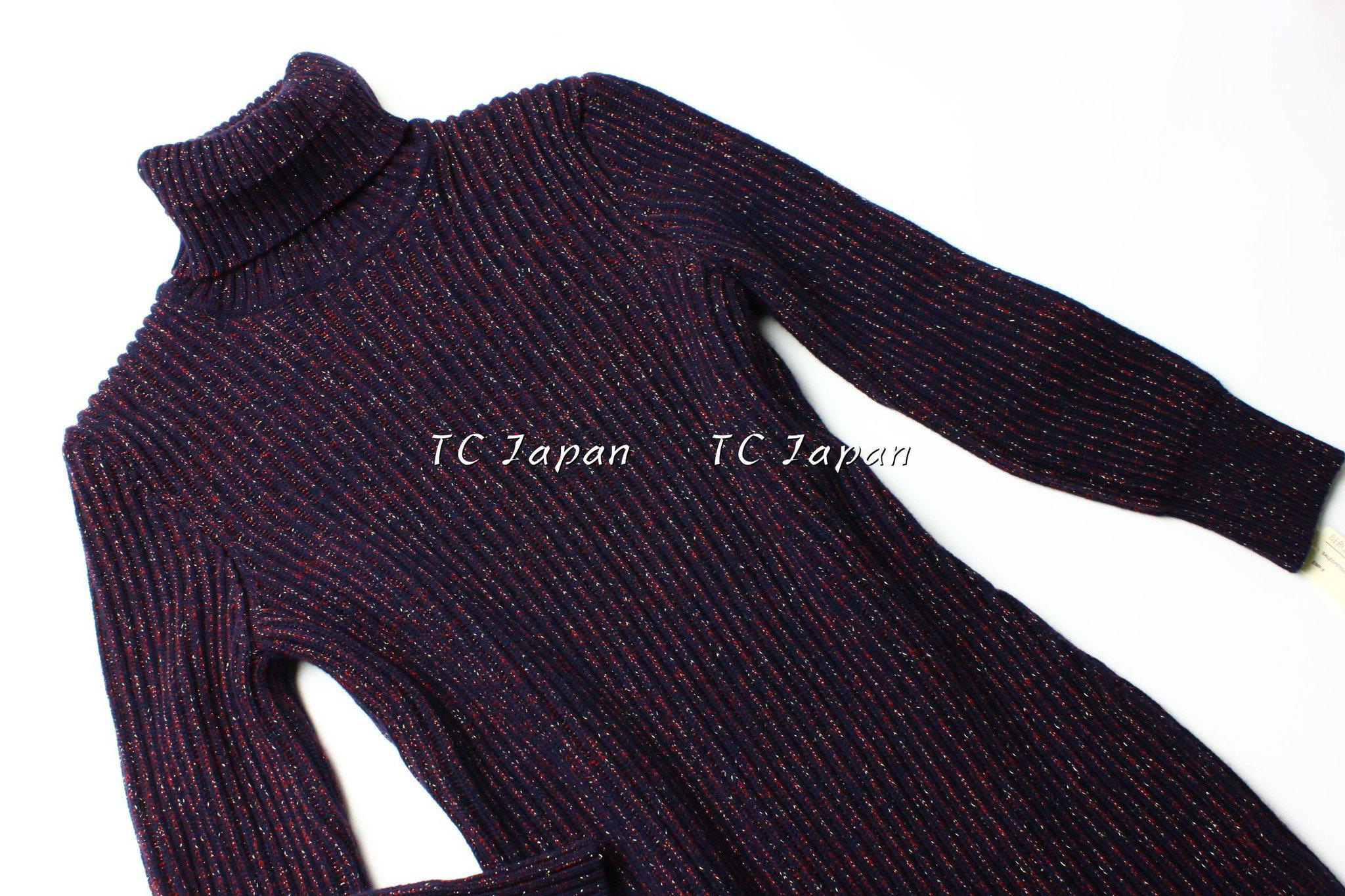 CHANEL 11PF burgundy cashmere knit angora women's dress / シャネル レディース バーガンディ カシミヤ ニット アンゴラ ワンピース