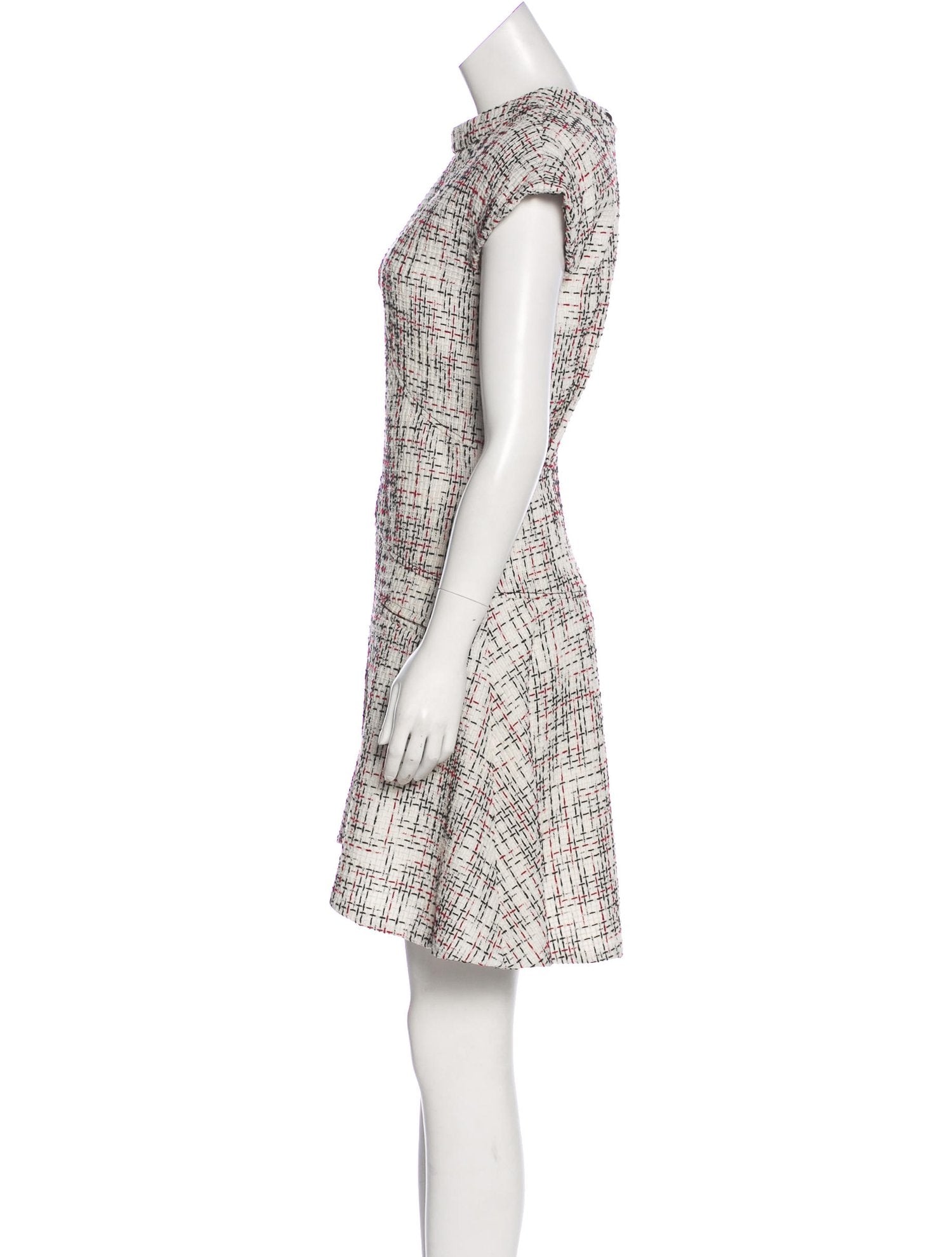 CHANEL 15S White Ivory Multi Tweed Dress 38 シャネル ホワイト・マルチ ツイード・フレア ワンピース 即発