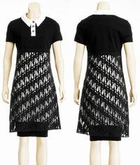 Chanel 12S Black Ivory Knit Dress 38 シャネル ブラック・アイボリー・ニット・ワンピース - シャネル TC JAPAN