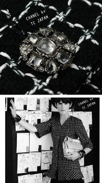CHANEL 12S Black Ivory Metallic Tweed Jacket 40 42 シャネル ブラック・アイボリー・メタリック・ツイード・ジャケット
