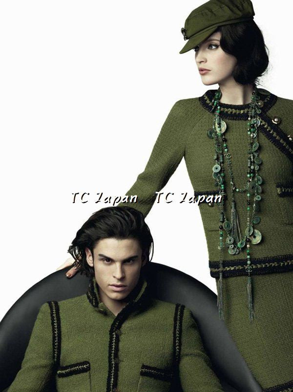 CHANEL 10PF Paris Shanghai Green Braid Skirt Jacket 38 シャネル グリーン・ブレイド・ジャケット スカート スーツ - CHANEL TC JAPAN