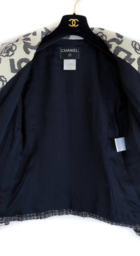 CHANEL 06S Grey Beige CC Logo Jacket Skirt Tank Tops 34 36 38 40 46 シャネル CCロゴ・グレー・ベージュ・ツイード・ジャケット・スカート・スーツ・トップス 即発