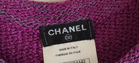 CHANEL 12S Magenta Navy Knit Dress 36 38 シャネル マゼンタ ネイビー ニット・ワンピース 即発