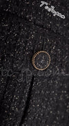 CHANEL 16A Black Metallic Zipper Tweed Jacket 38 シャネル ブラック・メタリック・ジッパー・ツイード・ジャケット