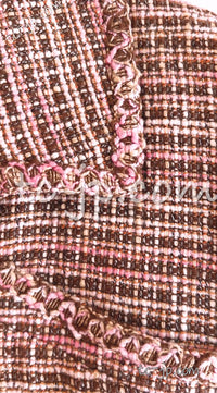 CHANEL 03S Brown Pink Tweed Jacket 38 シャネル ブラウン・ピンク・ツイード・ジャケット 即発