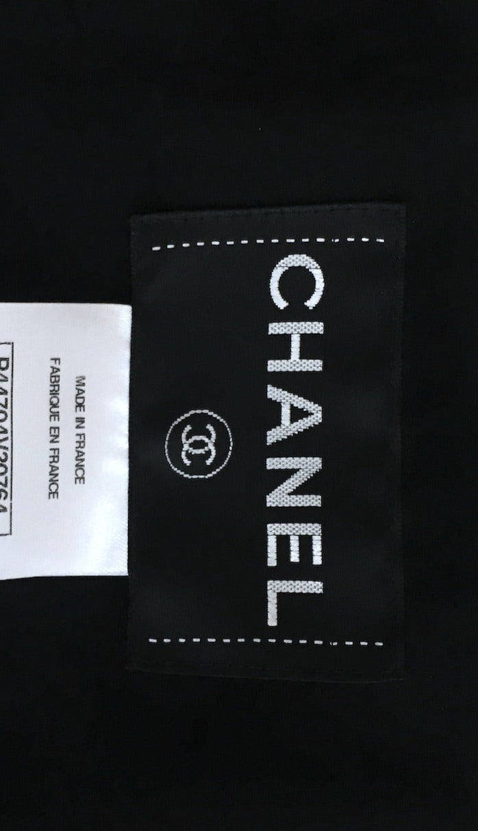CHANEL 12A Black Grey Metallic Tweed Jacket 36 38 シャネル ブラック・グレー・メタリック・ツイード・ジャケット 即発