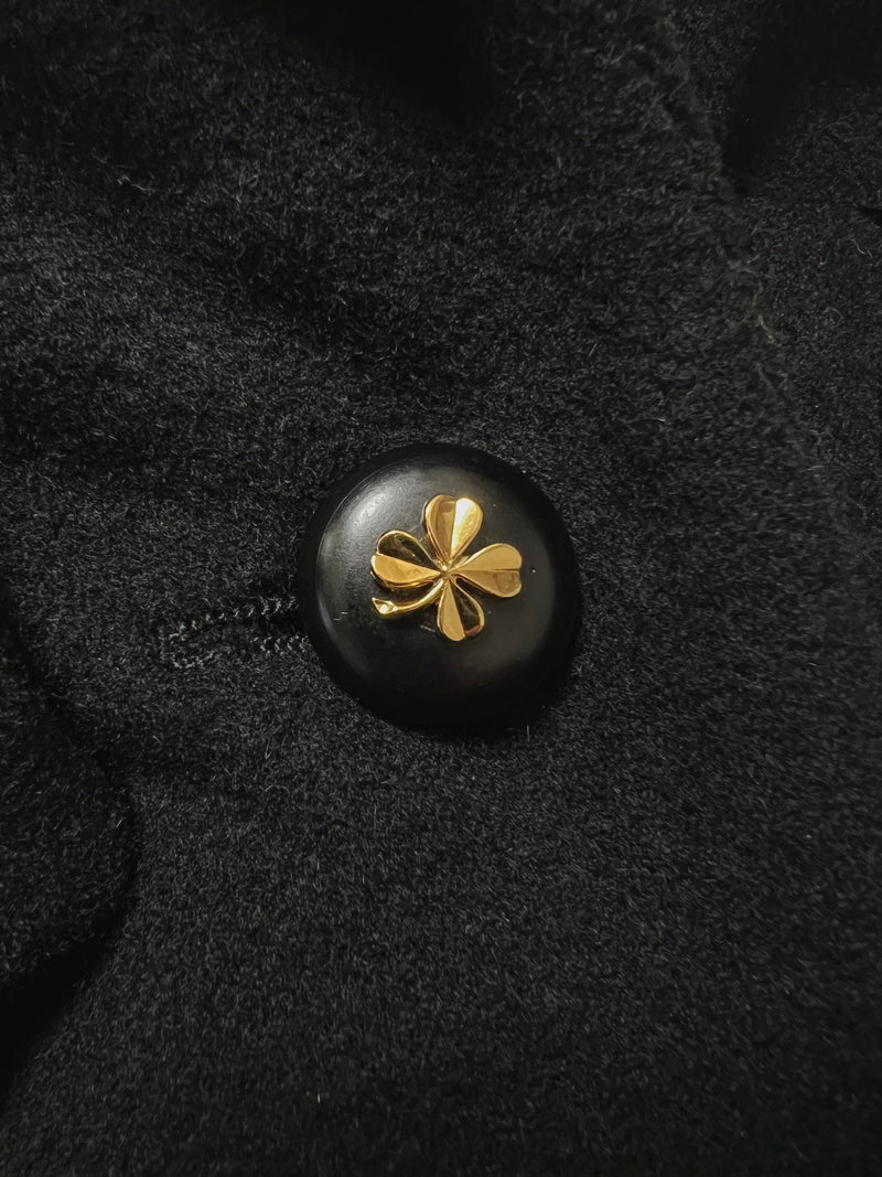 CHANEL 89A Vintage Black Cashmere 100% Long Coat 46 48 50 シャネル ヴィンテージ・ブラック・カシミア100% ロングコート 即発