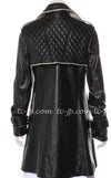 CHANEL 11A Black Lambskin Leather Double Coat 34 シャネル ブラック・ラムスキンレザー・ダブル・コート 即発