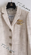 CHANEL 12PF Gripoix Button Ivory Tweed Jacket 36 38 シャネル グリポア宝石ボタン・アイボリー・ツイード・ジャケット 即発