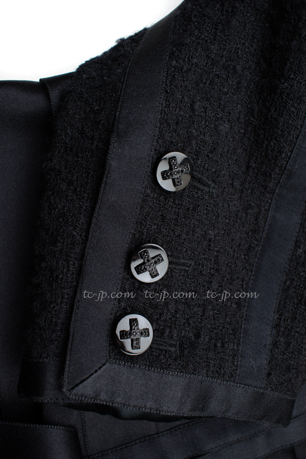 CHANEL 06A Drew Barrymore Wool Black Jacket 38 シャネル ブラック・シルク・リボン・ジャケット 冠婚葬祭 即発