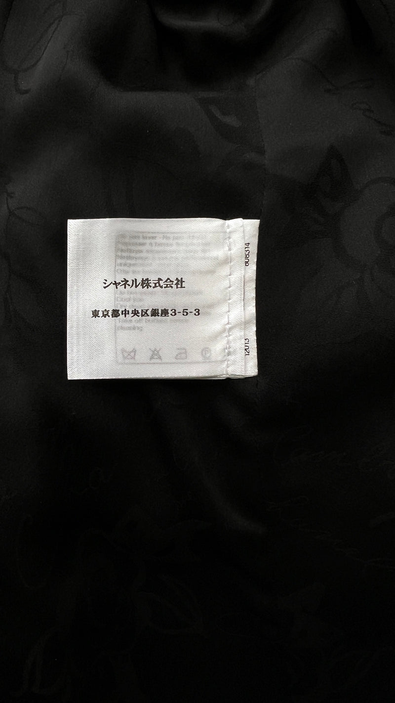 CHANEL 13A Black Wool Silk Jacket Coat 42 シャネル  ブラック・ウール・シルク・ジャケット 即発