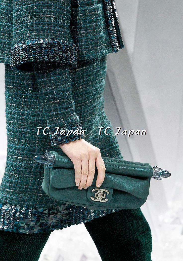 シャネル グリーン・ツイード・ジャケット CHANEL 12A Blue Green