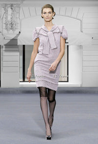 CHANEL 09S Baby Lilac Pink Lurex Lesage Tweed  Dress 38 シャネル リボン・ツイード・ワンピース - シャネル TC JAPAN