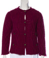 CHANEL 13PF Wine Red Navy Cashmere Cardigan 34 シャネル ワインレッド・ネイビー・カシミア・カーディガン