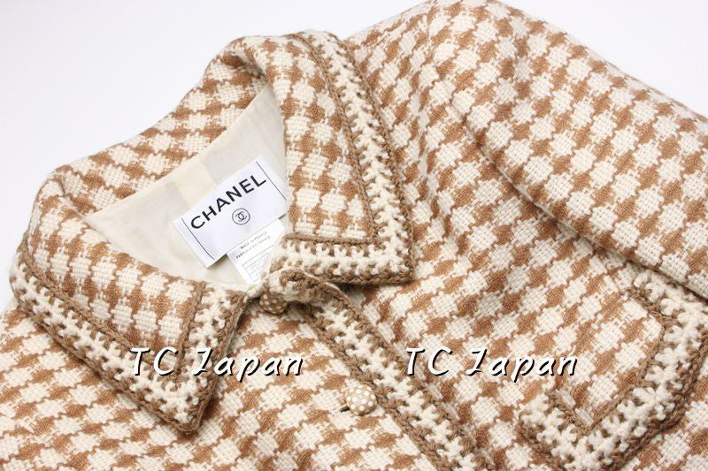 CHANEL 00A Beige Cream Alpaca Wool Jacket Coat 40 シャネル ベージュ・アルパカ・ウール・ジャケット・コート - CHANEL TC JAPAN