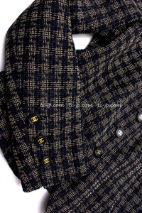 CHANEL 95A Black Beige Check Tweed Jacket 38 シャネル ブラック・ベージュ・チェック柄ツイード・ジャケット 即発 - TC JAPAN