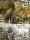 CHANEL 10A Fantasy Fur & Tweed beige brown Dress 36 シャネル ファー・ブラウン・ワンピース 新品同様 - シャネル TC JAPAN