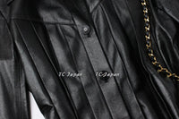 CHANEL 02A Black Lambskin Leather Tops Jacket Shirt 42 シャネル ブラック・レザー・トップス・ジャケット - シャネル TC JAPAN