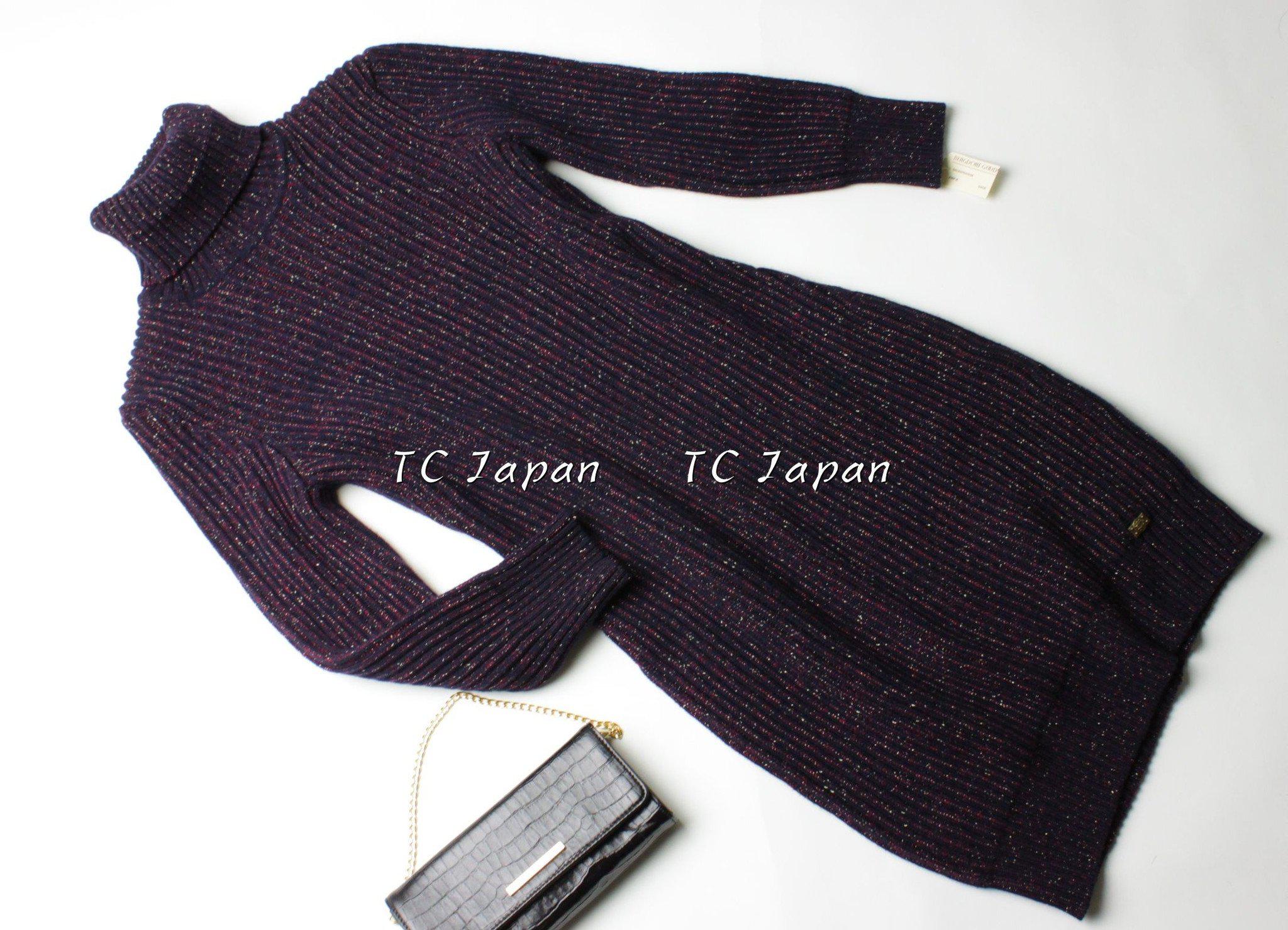 CHANEL 11PF burgundy cashmere knit angora women's dress / シャネル レディース バーガンディ カシミヤ ニット アンゴラ ワンピース