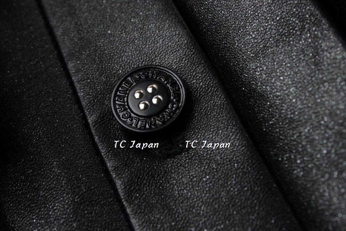 CHANEL 02A Black Lambskin Leather Tops Jacket Shirt 42 シャネル ブラック・レザー・トップス・ジャケット - シャネル TC JAPAN