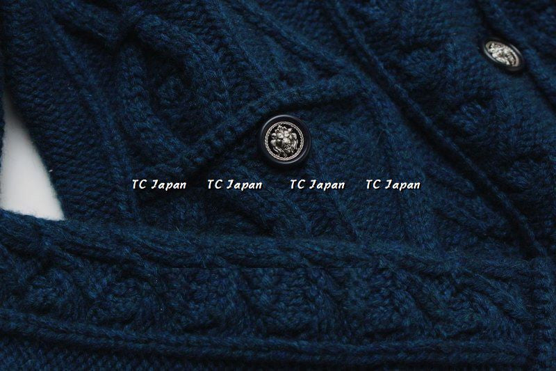 CHANEL 13PF Wine Red Navy Cashmere Cardigan 36 38 40 シャネル ワインレッド・ネイビー・カシミア・カーディガン - シャネル TC JAPAN
