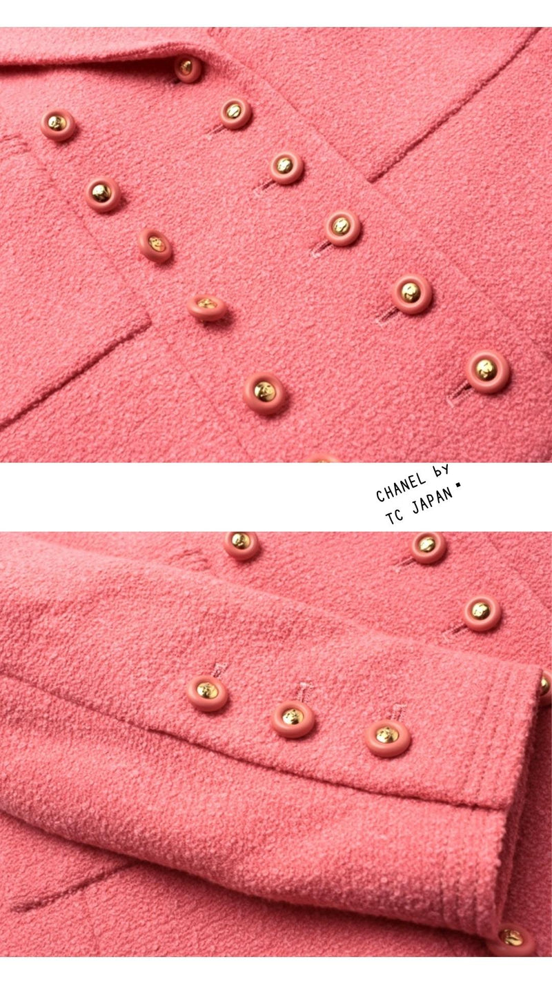 CHANEL 96C Pink Vintage Wool Angora Jacket Skirt Suit 38 シャネル ピンク・ヴィンテージ・ウール・アンゴラ・ジャケット・スカート・スーツ 即発