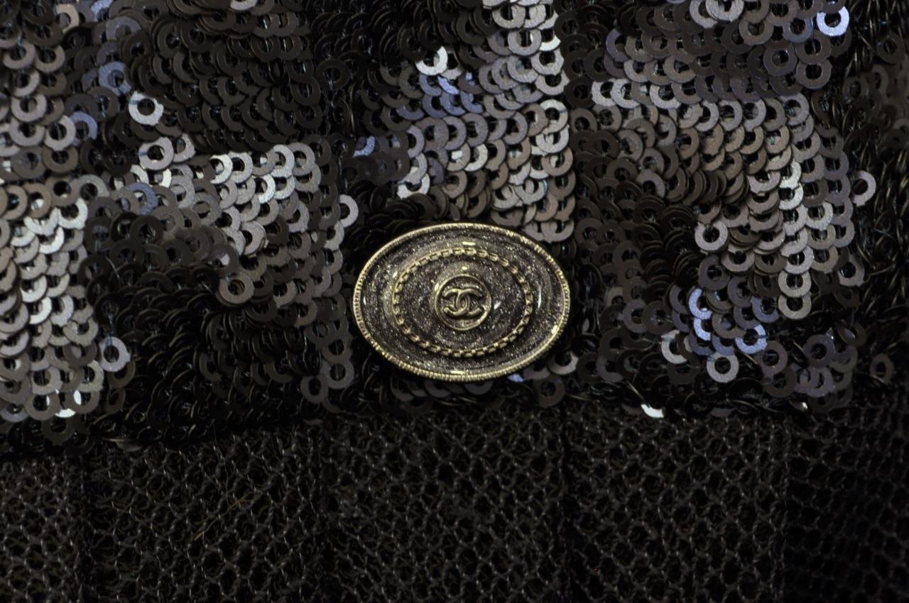 CHANEL 14S Navy Sequin Dress New 38 シャネル ネイビー・ワンピース - シャネル TC JAPAN