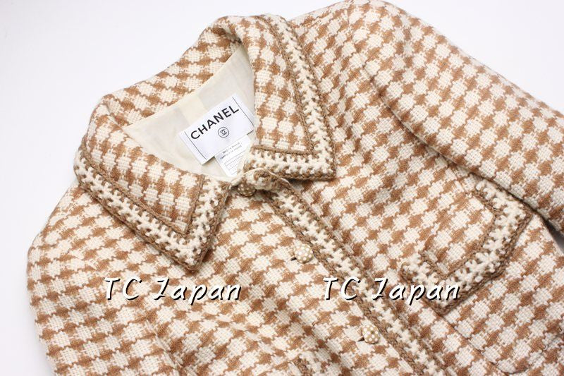 CHANEL 00A Beige Cream Alpaca Wool Jacket Coat 40 シャネル ベージュ・アルパカ・ウール・ジャケット・コート - CHANEL TC JAPAN