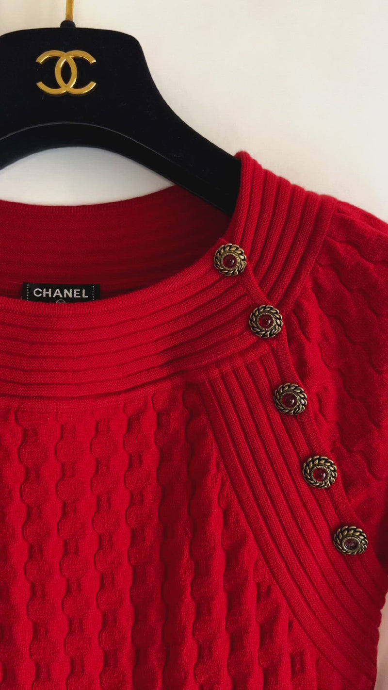 CHANEL 10PF Red Shanghai Dress 36 シャネル レッド・ストレッチ・ニット・ワンピース 即発