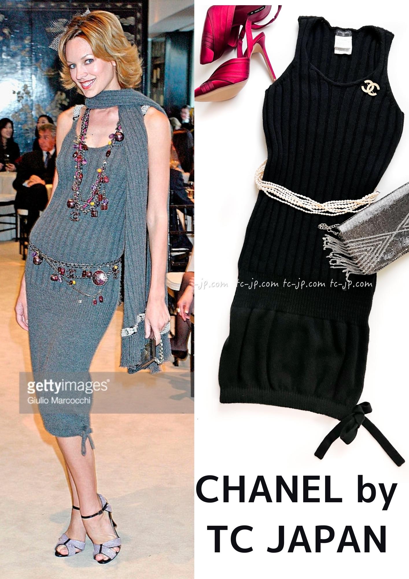 CHANEL 04PF Black Knit Cashmere Dress 38 シャネル ブラック・カシミア・ニット・ワンピース 即発
