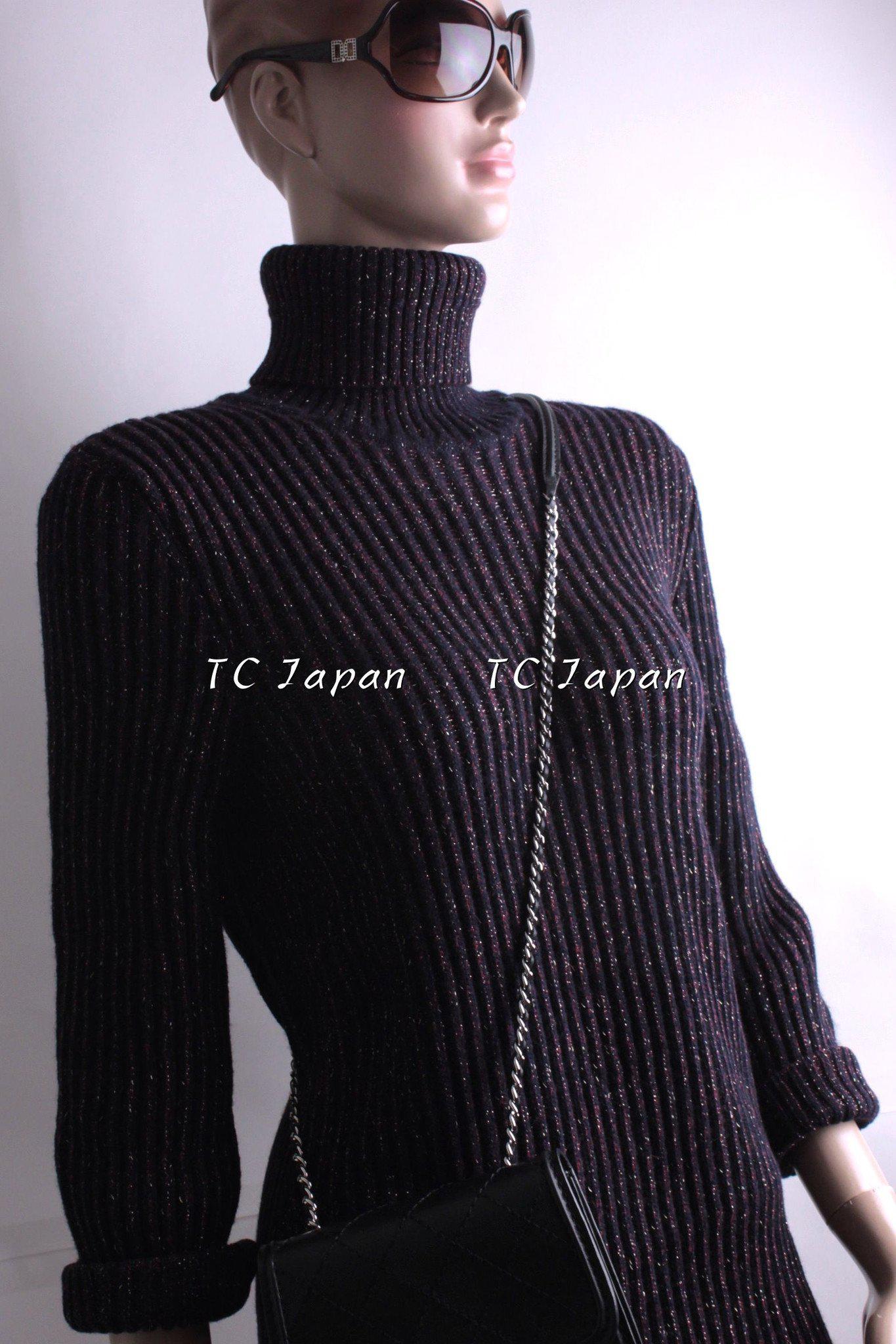 CHANEL 11PF burgundy cashmere knit angora women's dress / シャネル レディース バーガンディ カシミヤ ニット アンゴラ ワンピース