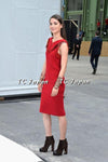 CHANEL 14PF Red Fringe Leather Wool Tweed Dress 34 シャネル レッド・ウール・レザートリミング・ワンピース 即発 - CHANEL TC JAPAN