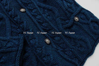 CHANEL 13PF Wine Red Navy Cashmere Cardigan 36 38 40 シャネル ワインレッド・ネイビー・カシミア・カーディガン - シャネル TC JAPAN
