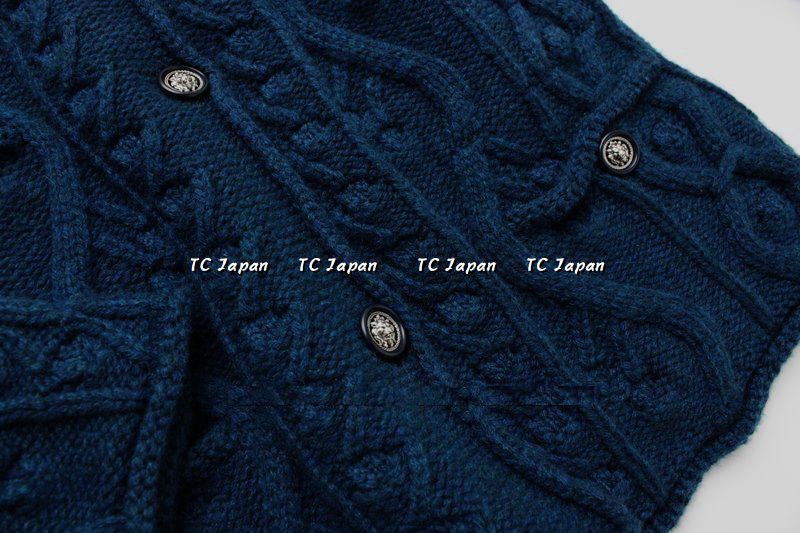 CHANEL 13PF Wine Red Navy Cashmere Cardigan 36 38 40 シャネル ワインレッド・ネイビー・カシミア・カーディガン - シャネル TC JAPAN
