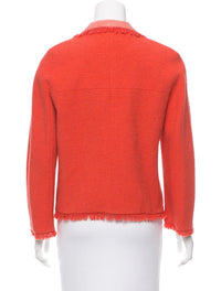 CHANEL 08C Coral Red Fringe Embellished Boucle Jacket Dress 38 シャネル コーラル・スパンコール・ジャケット・ワンピース - CHANEL TC JAPAN