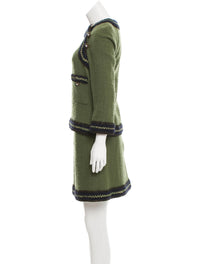 CHANEL 10PF Paris Shanghai Green Braid Skirt Jacket 38 シャネル グリーン・ブレイド・ジャケット スカート スーツ - CHANEL TC JAPAN