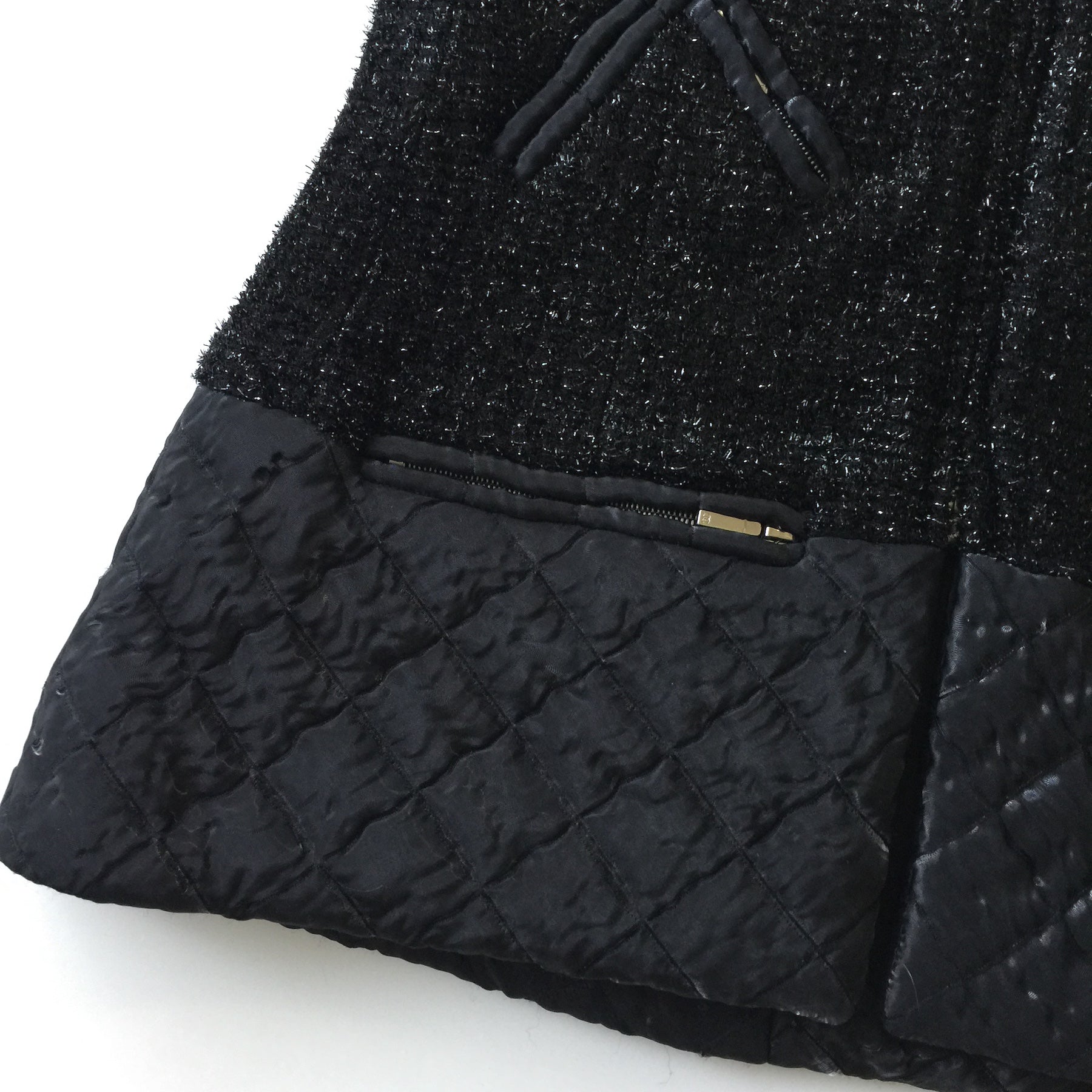 シャネル ジャケット CHANEL ブラック メタリック ジッパー